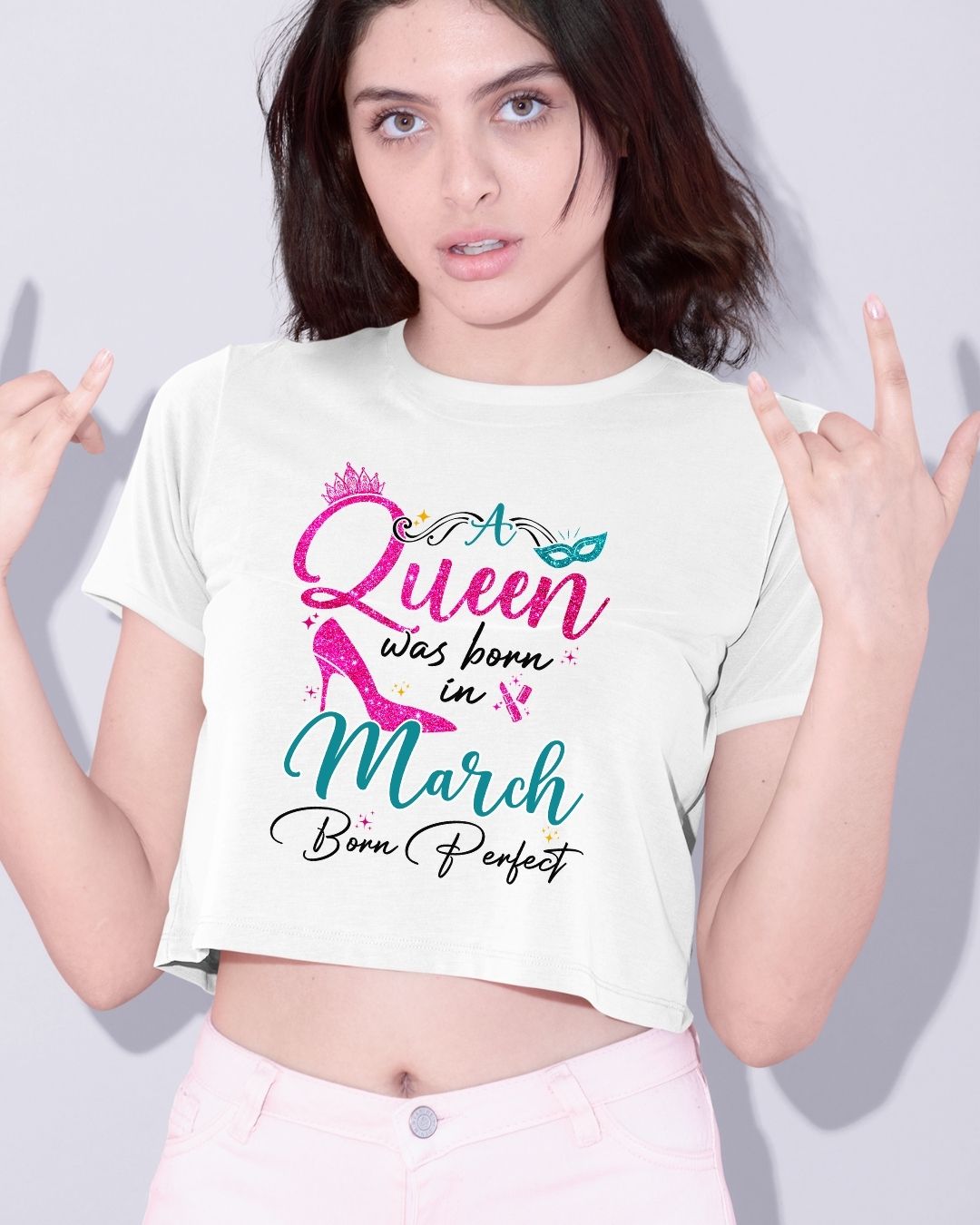 A Queen was born in March Limited Edition Premium Crop Top