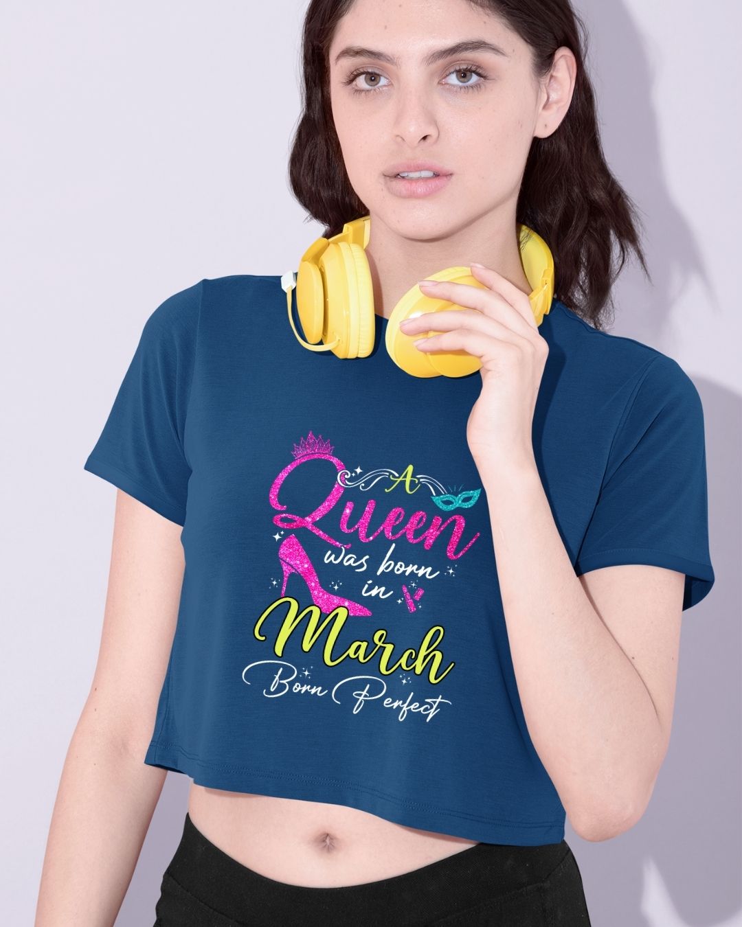 A Queen was born in March Limited Edition Premium Crop Top