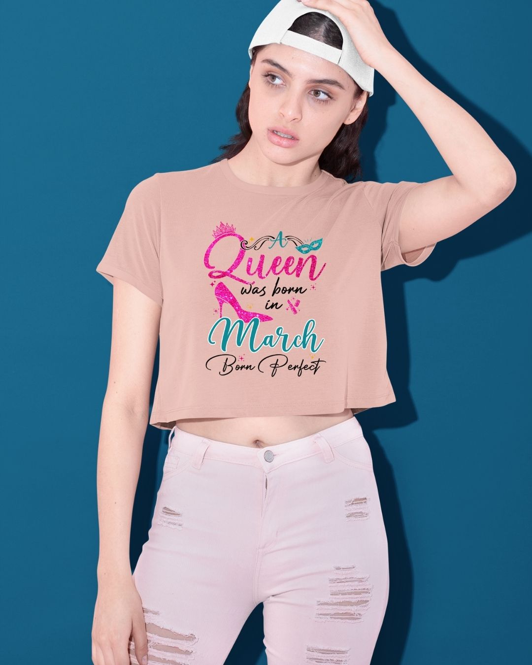 A Queen was born in March Limited Edition Premium Crop Top