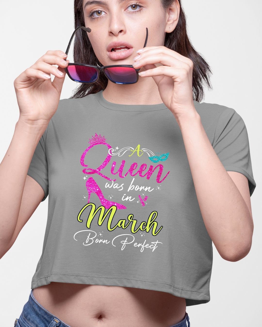 A Queen was born in March Limited Edition Premium Crop Top