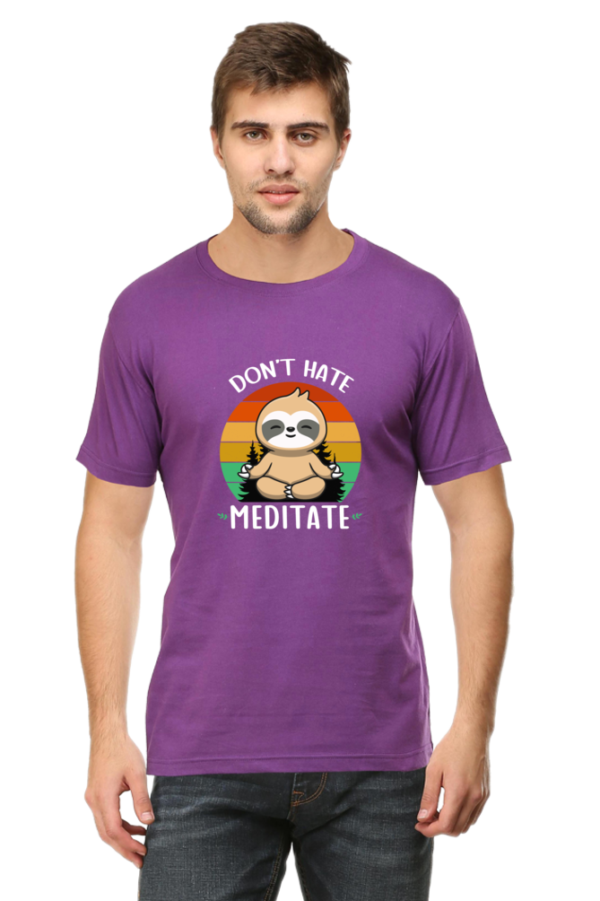Don't Hate Meditate - Regular Classic Unisex T-shirt (Dark)