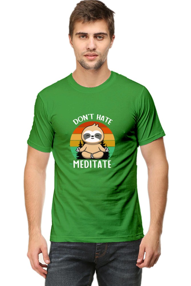 Don't Hate Meditate - Regular Classic Unisex T-shirt (Dark)