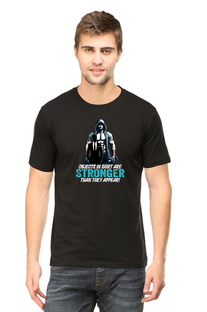 Objects in Shirt are Stronger Than They Appear - Regular Classic T-Shirt (Dark)