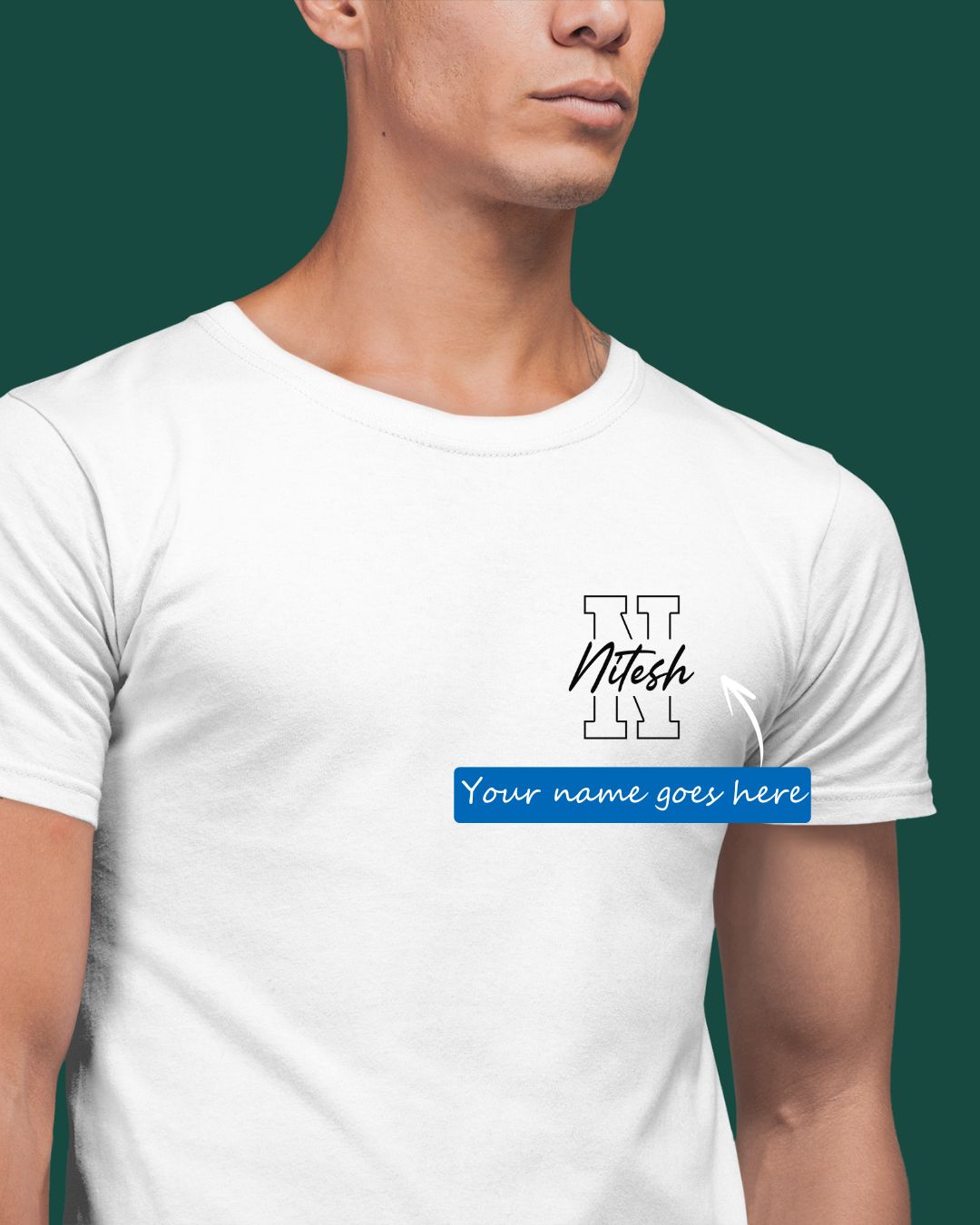 Personalized Name T-shirt with First Letter Design Custom Printed Exclusive T-shirt for Men (Pack of 2)