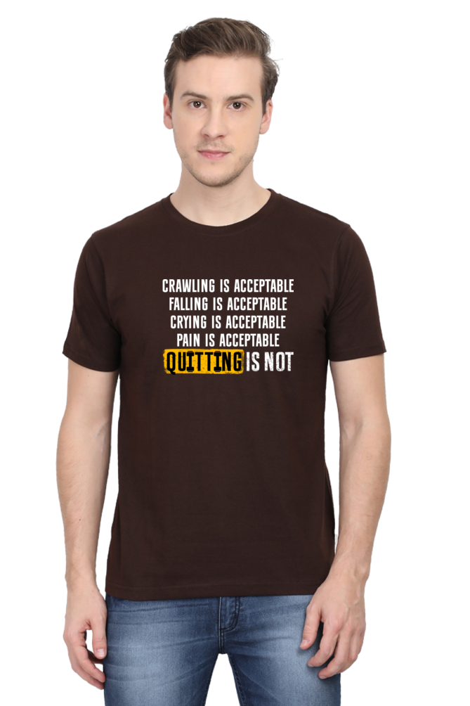 Pain is Acceptable, Quitting is NOT! - Regular Classic Unisex T-shirt (Dark)