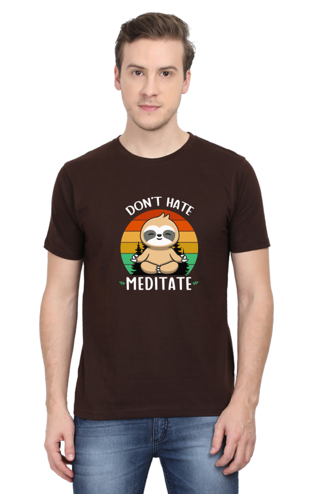 Don't Hate Meditate - Regular Classic Unisex T-shirt (Dark)