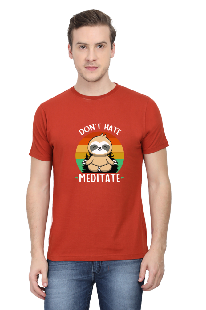 Don't Hate Meditate - Regular Classic Unisex T-shirt (Dark)
