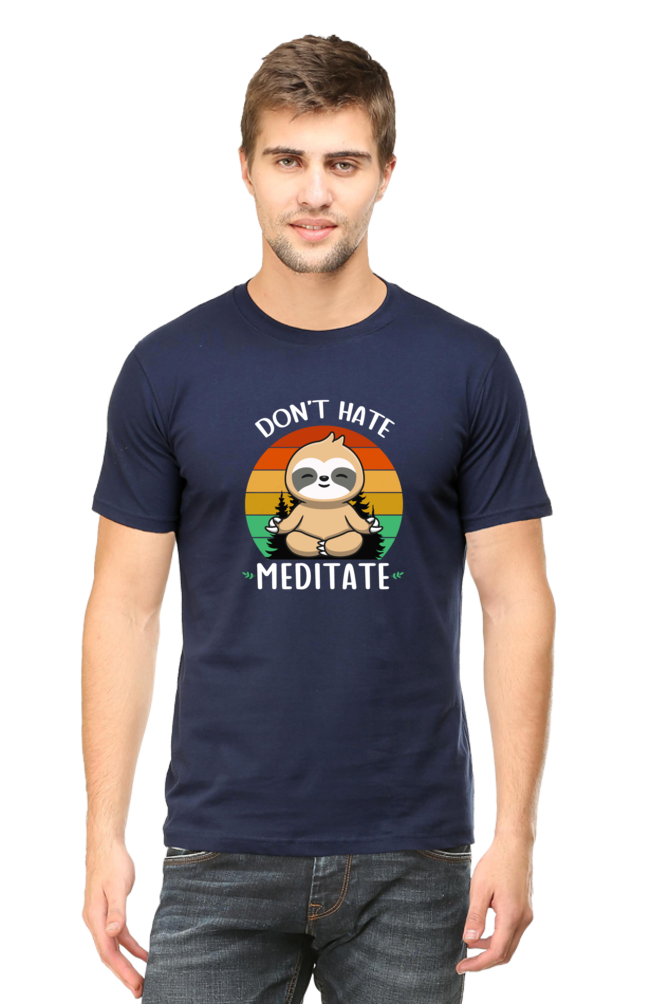 Don't Hate Meditate - Regular Classic Unisex T-shirt (Dark)