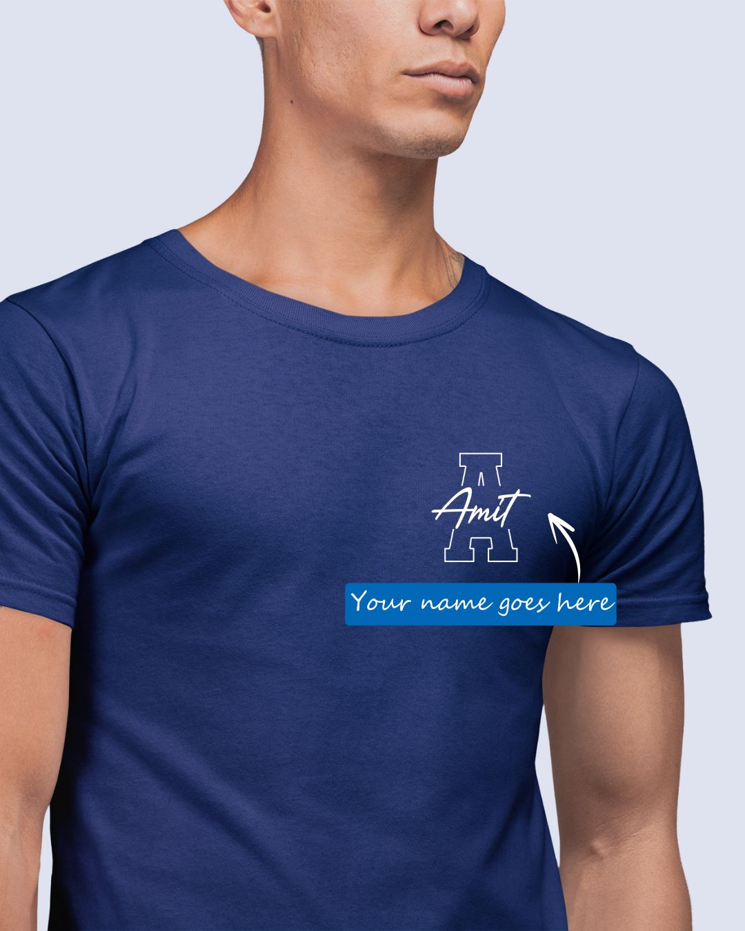 Personalized Name T-shirt with First Letter Design Custom Printed Exclusive T-shirt for Men (Pack of 2)