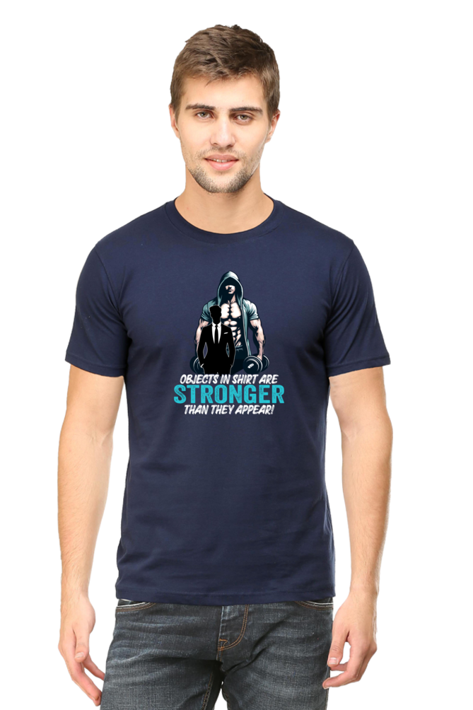 Objects in Shirt are Stronger Than They Appear - Regular Classic T-Shirt (Dark)