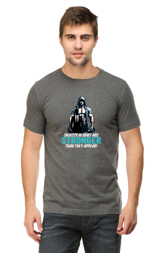 Objects in Shirt are Stronger Than They Appear - Regular Classic T-Shirt (Dark)