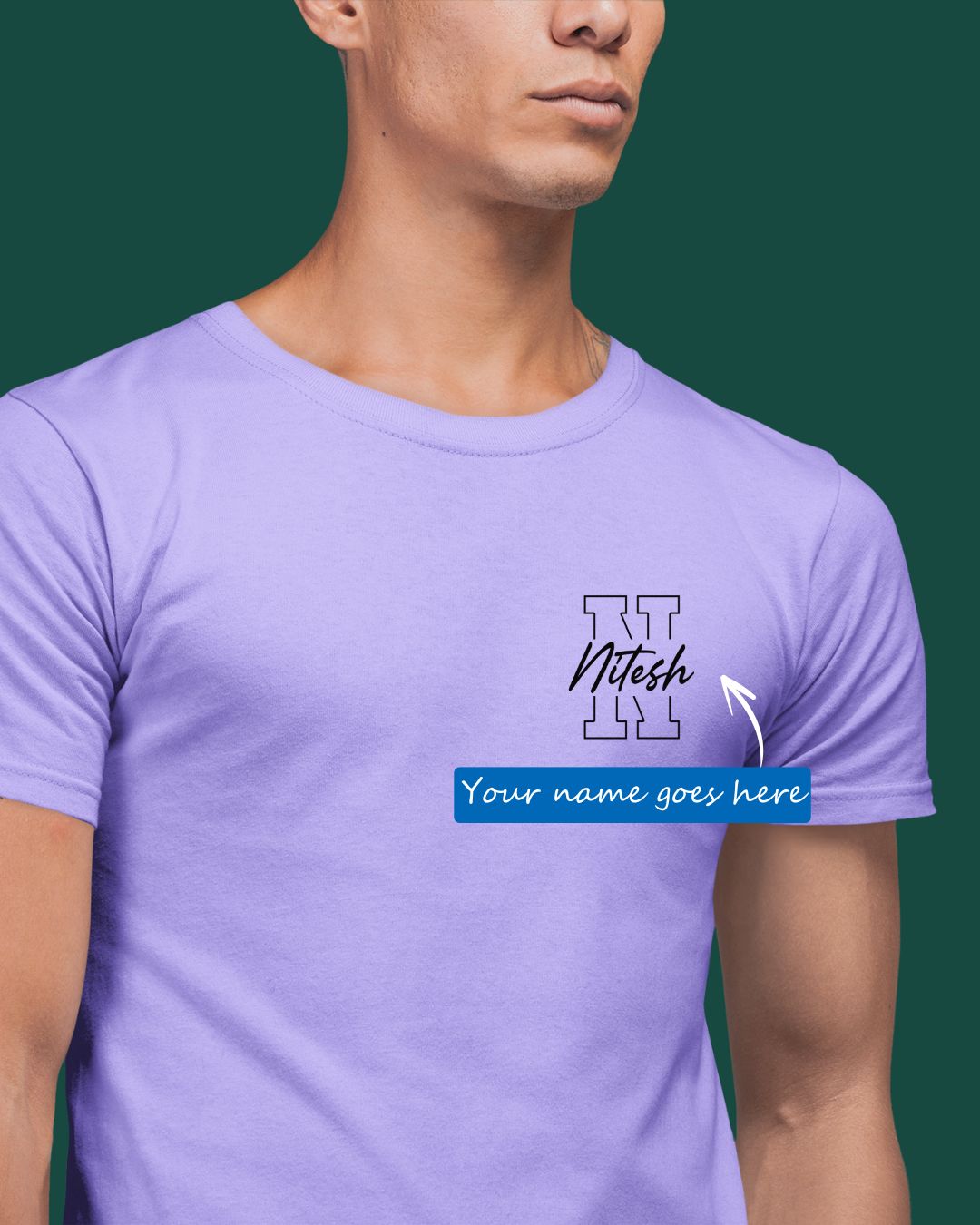 Personalized Name T-shirt with First Letter Design Custom Printed Exclusive T-shirt for Men (Pack of 2)