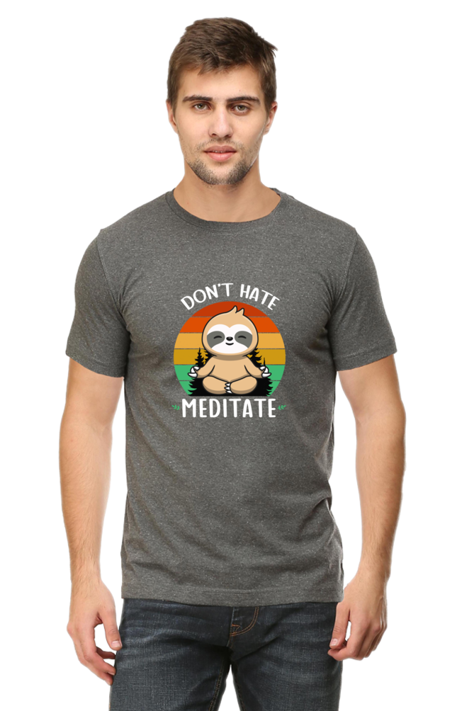 Don't Hate Meditate - Regular Classic Unisex T-shirt (Dark)