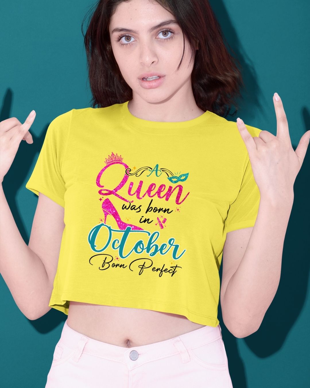 A Queen was born in October Limited Edition Premium Crop Top