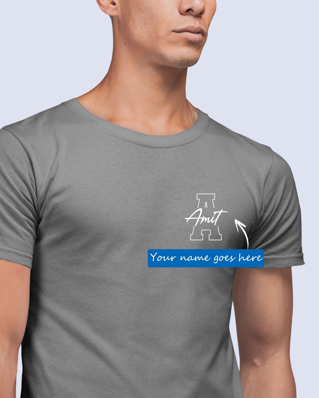 Personalized Name T-shirt with First Letter Design Custom Printed Exclusive T-shirt for Men (Pack of 2)
