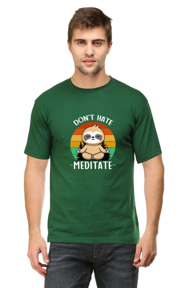 Don't Hate Meditate - Regular Classic Unisex T-shirt (Dark)