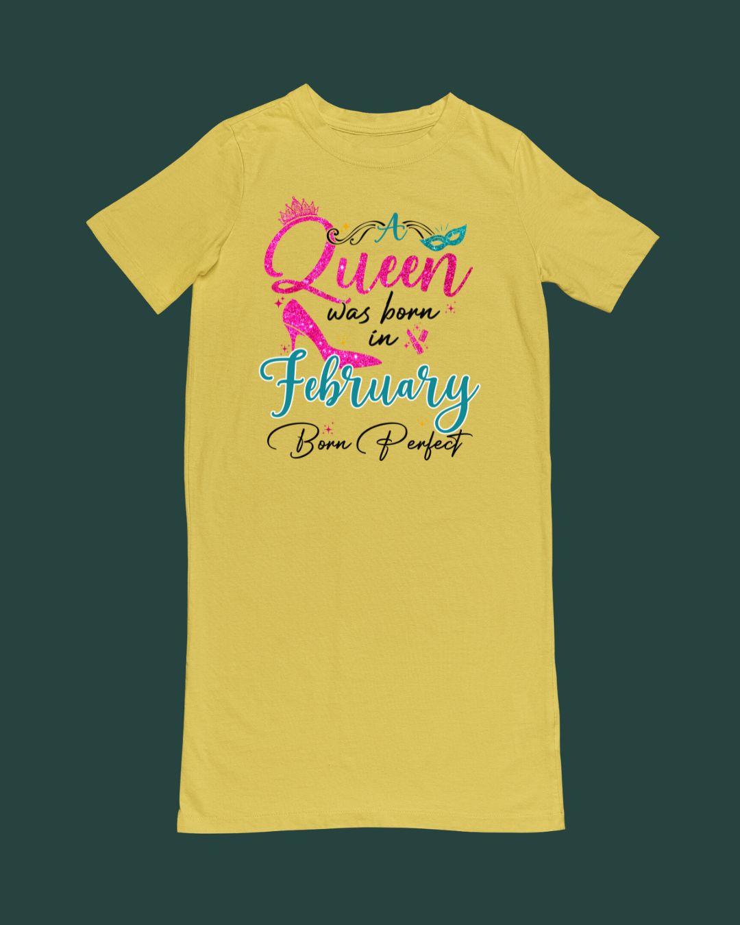 A queen was born in February Premium T-shirt Dress
