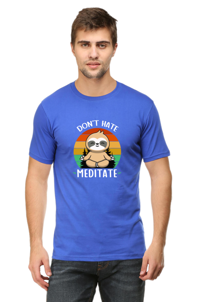 Don't Hate Meditate - Regular Classic Unisex T-shirt (Dark)