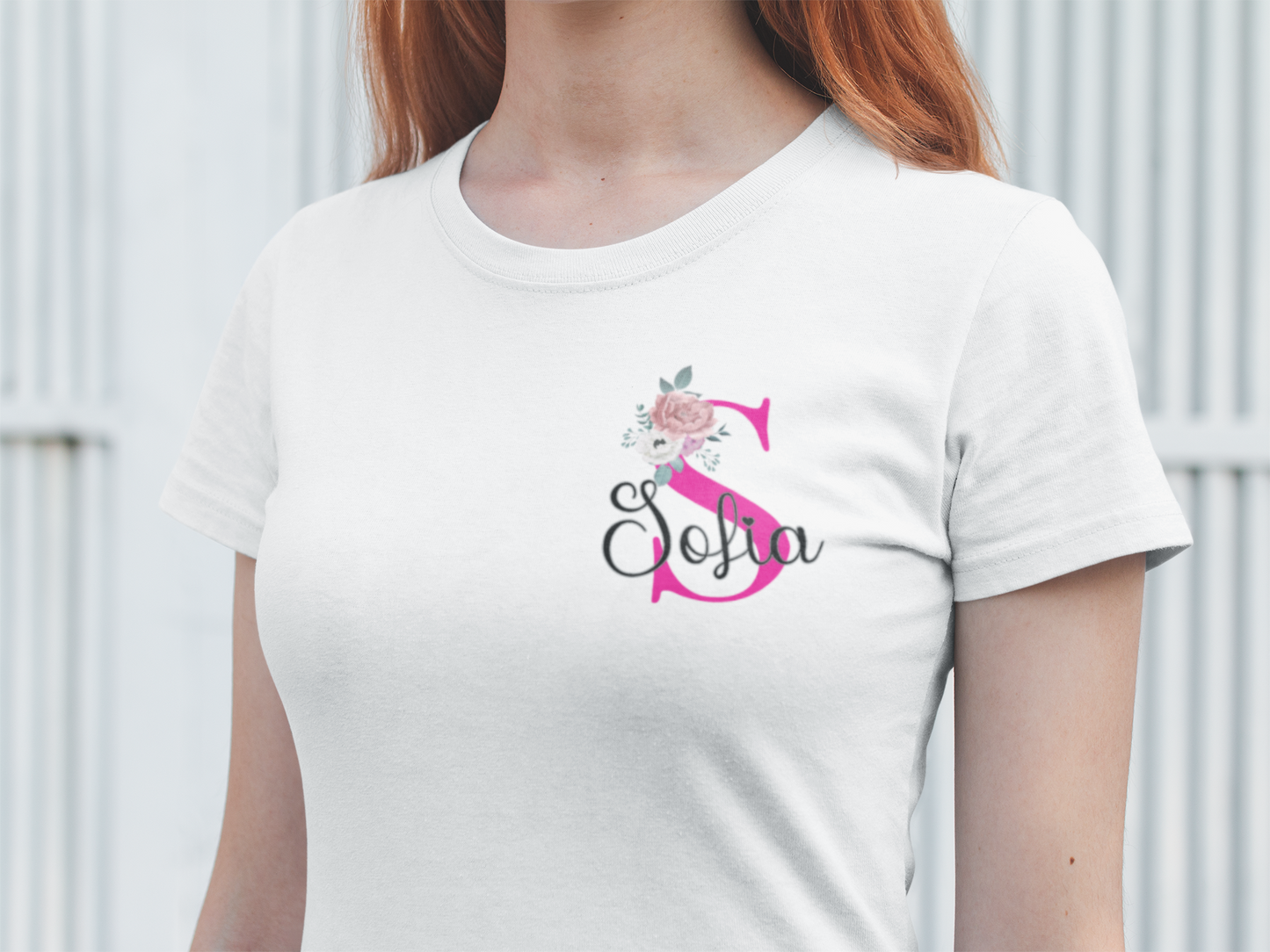 Personalized Initial & Name T-Shirt – Customizable Capital Letter and Name Design