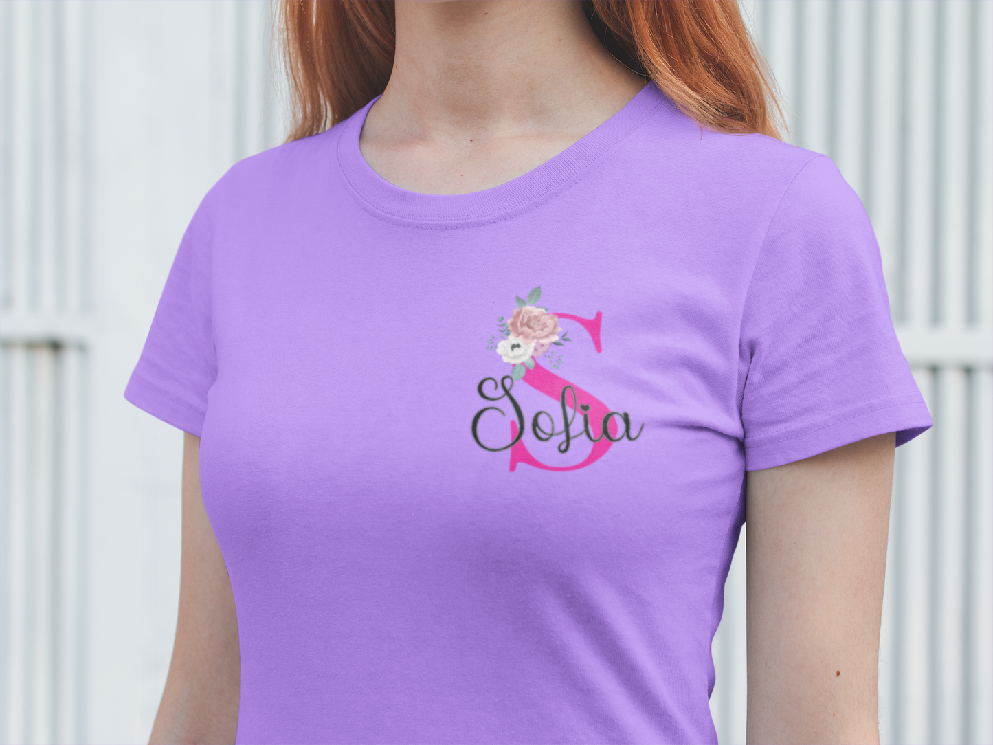 Personalized Initial & Name T-Shirt – Customizable Capital Letter and Name Design