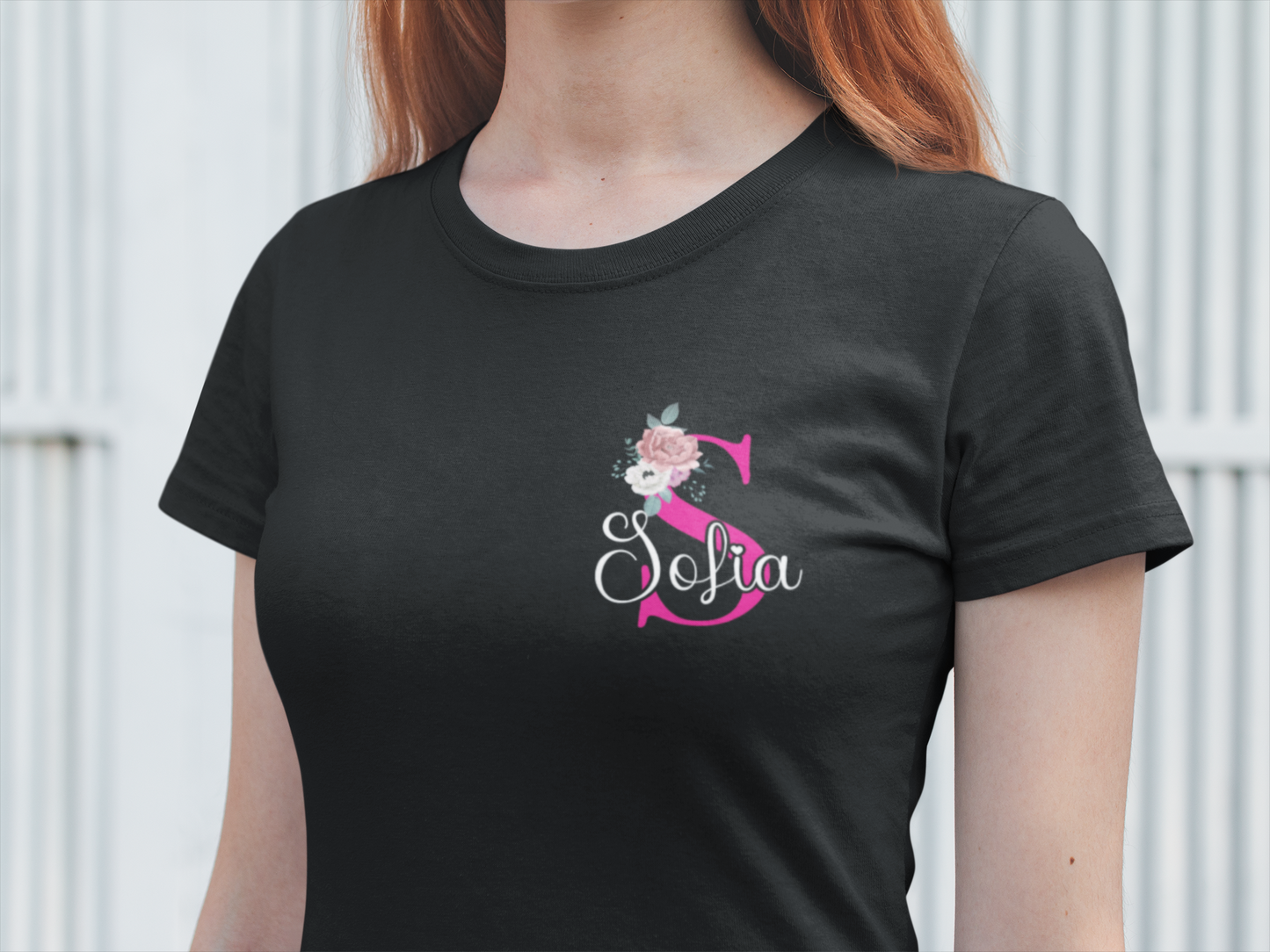 Personalized Initial & Name T-Shirt – Customizable Capital Letter and Name Design