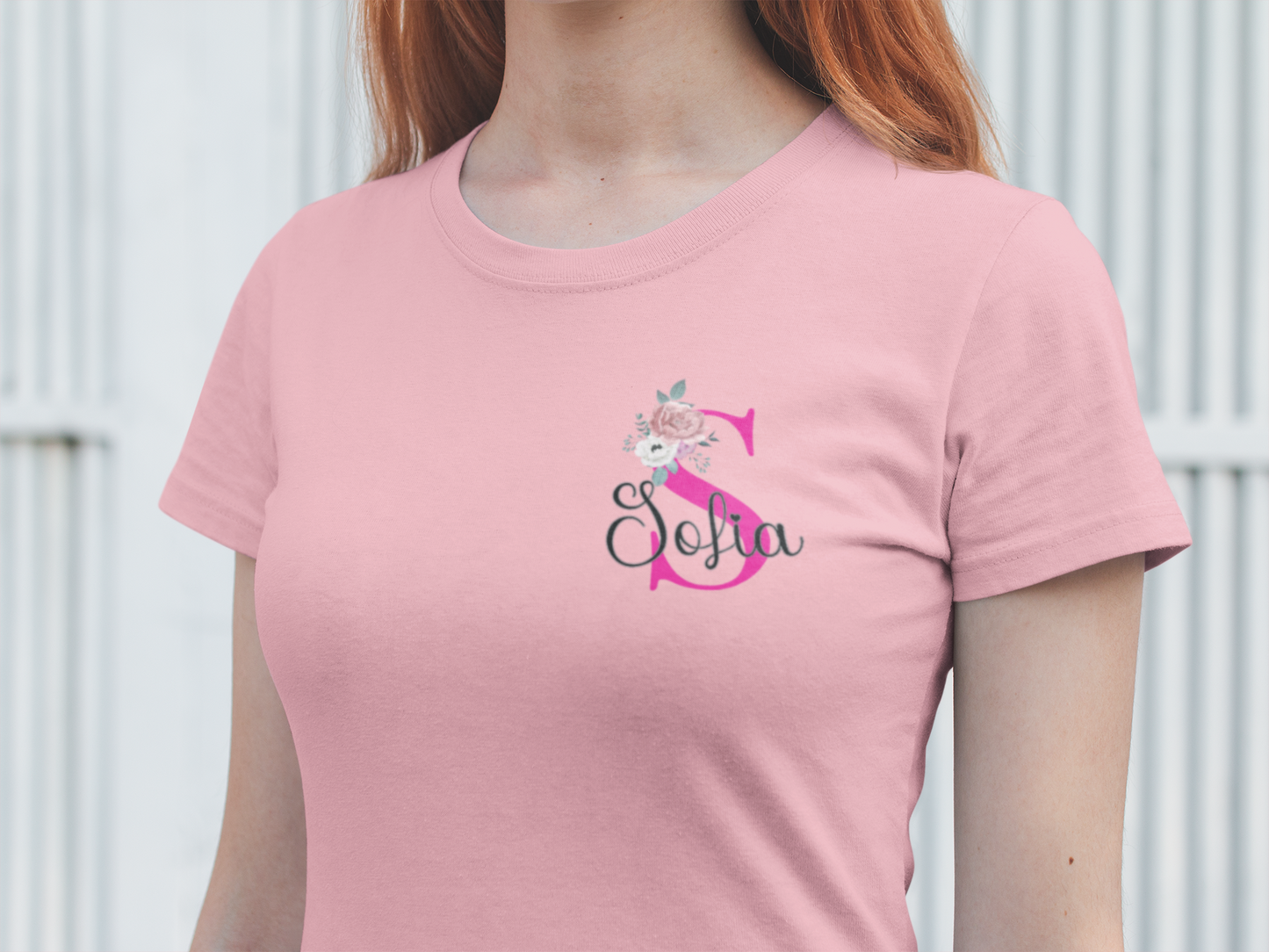 Personalized Initial & Name T-Shirt – Customizable Capital Letter and Name Design