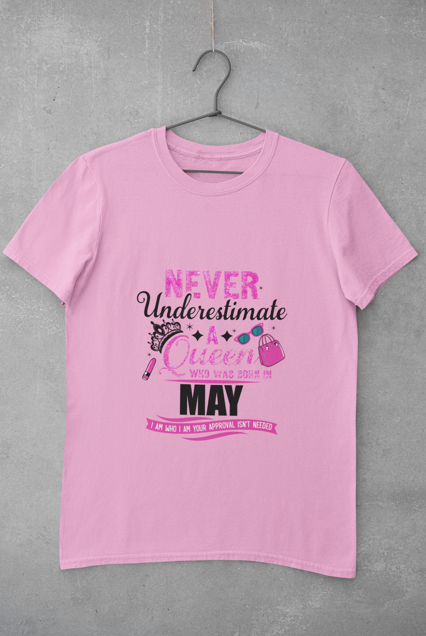 Never Underestimate a Queen was born in May Limited Edition Premium T-shirt