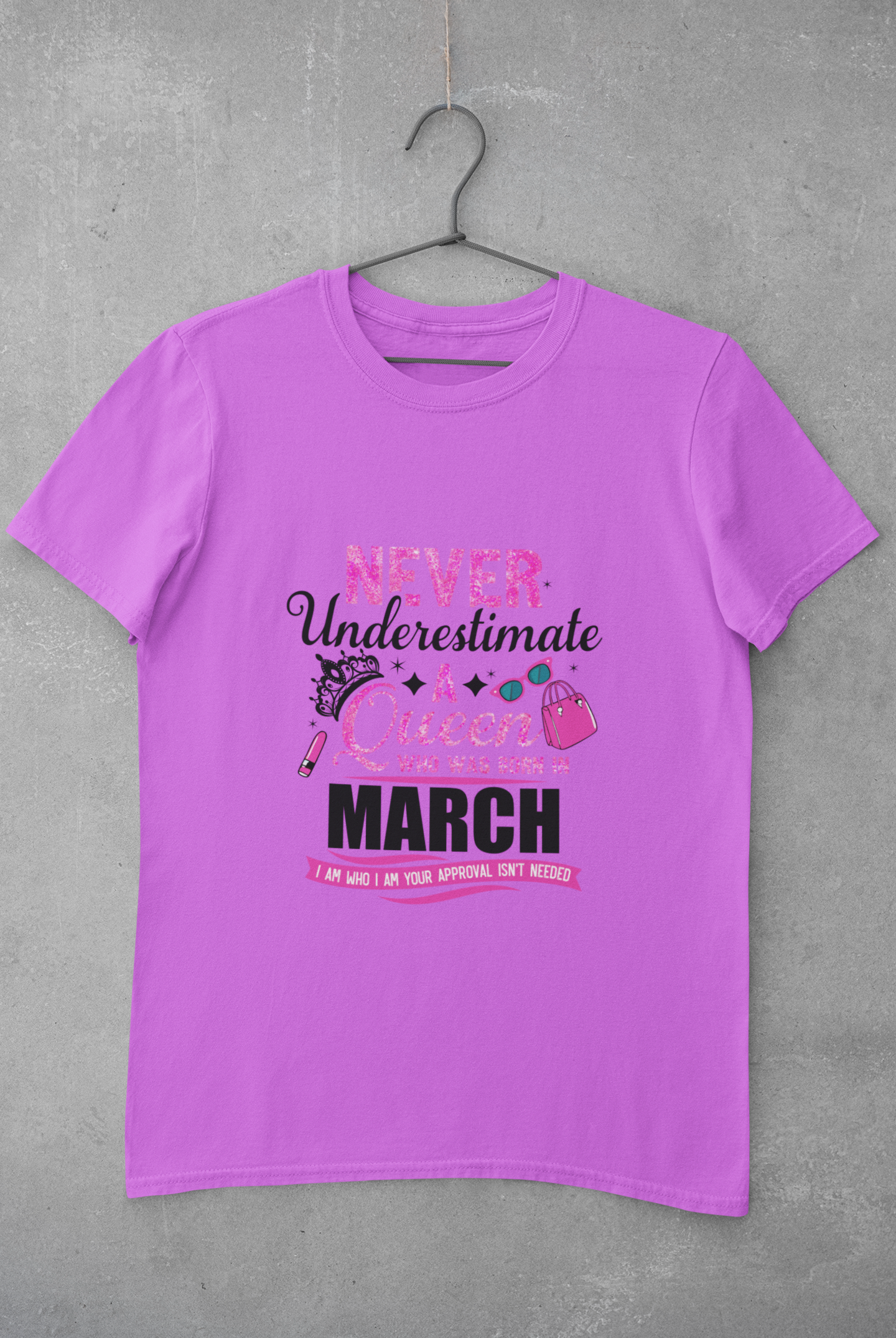 Never Underestimate a Queen was born in March Limited Edition Premium T-shirt