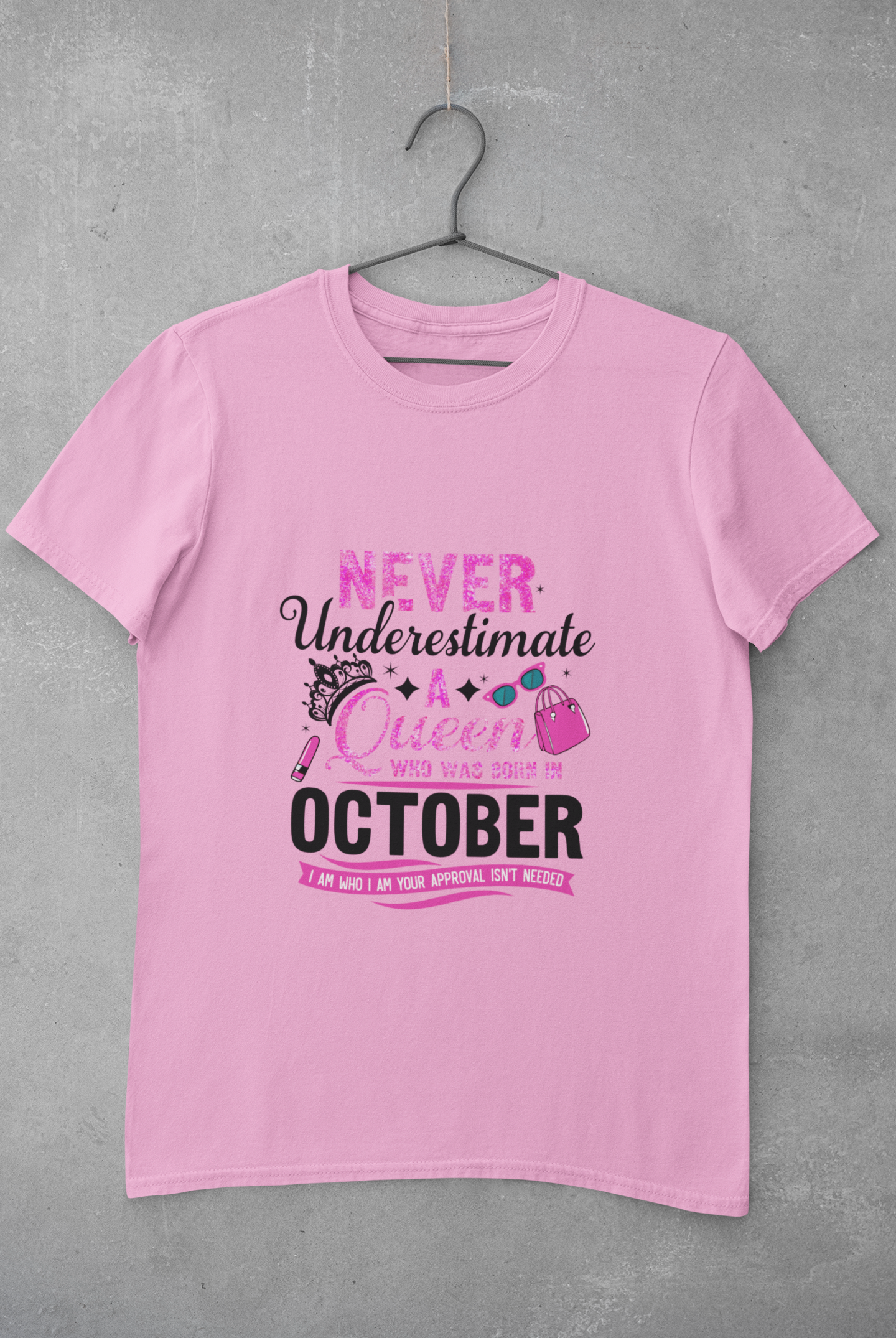 Never Underestimate a Queen was born in October Limited Edition Premium T-shirt