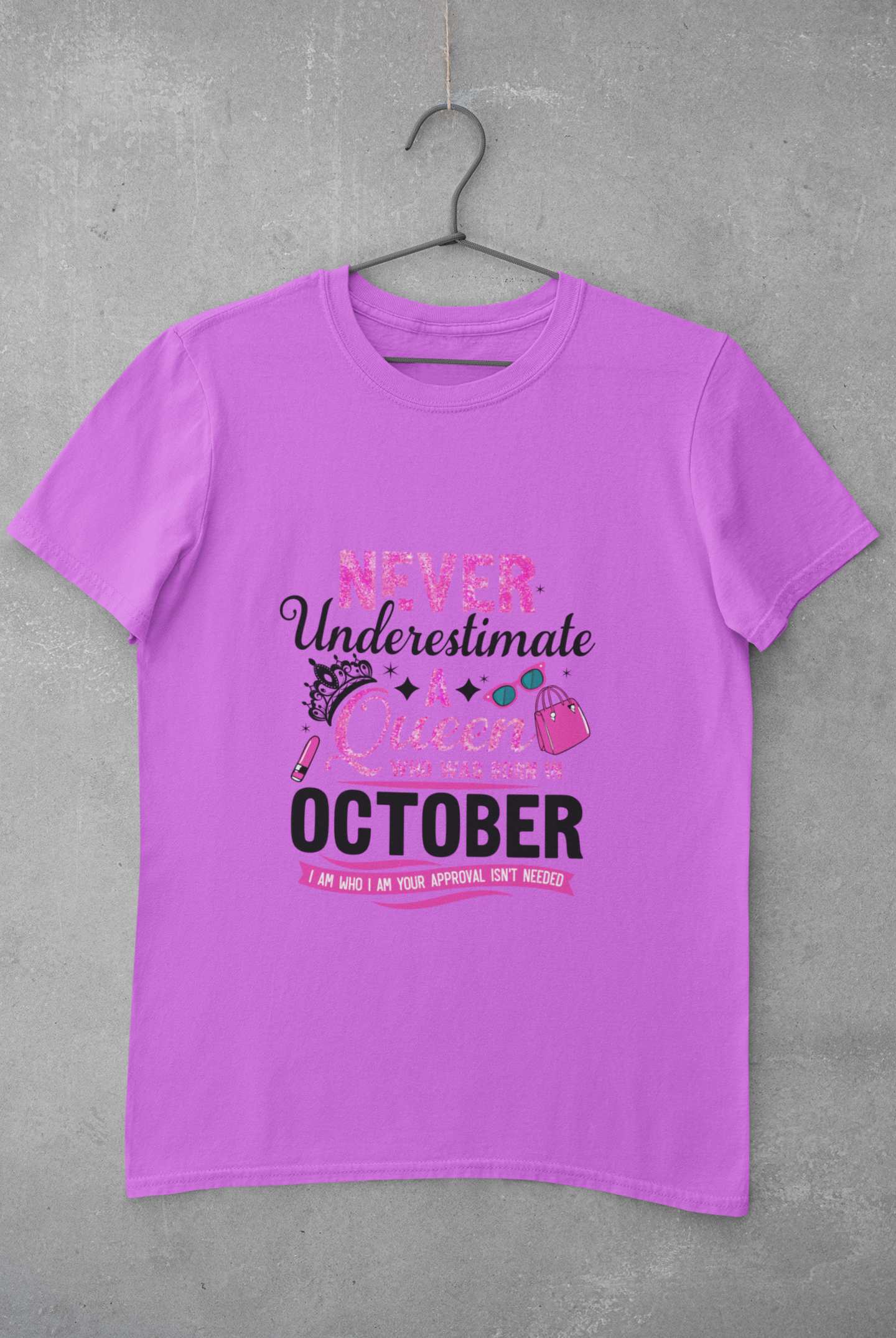 Never Underestimate a Queen was born in October Limited Edition Premium T-shirt