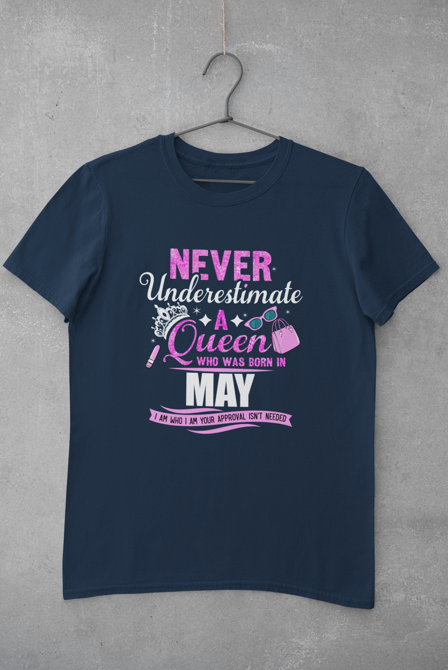 Never Underestimate a Queen was born in May Limited Edition Premium T-shirt