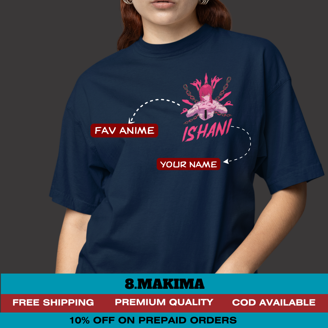 Personalised Anime Character with name Custom Printed Exclusive Premium T-shirt