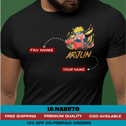 Personalised Anime Character with name Custom Printed Exclusive Premium T-shirt