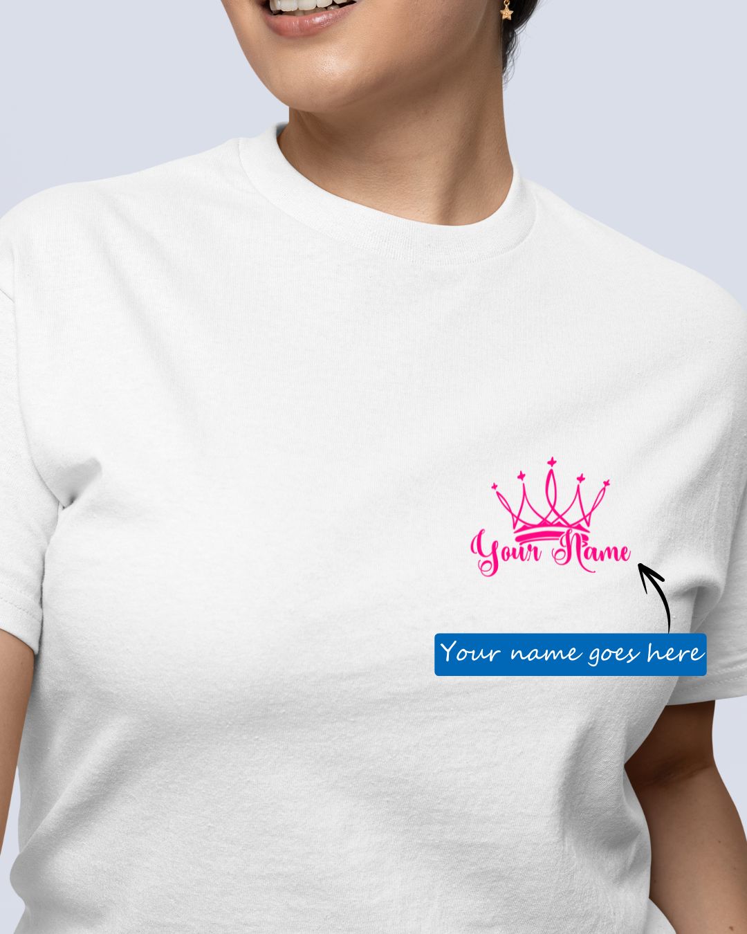 Personalized Name T-Shirt with Crown Custom Printed Exclusive T-shirt (Pack of 3)