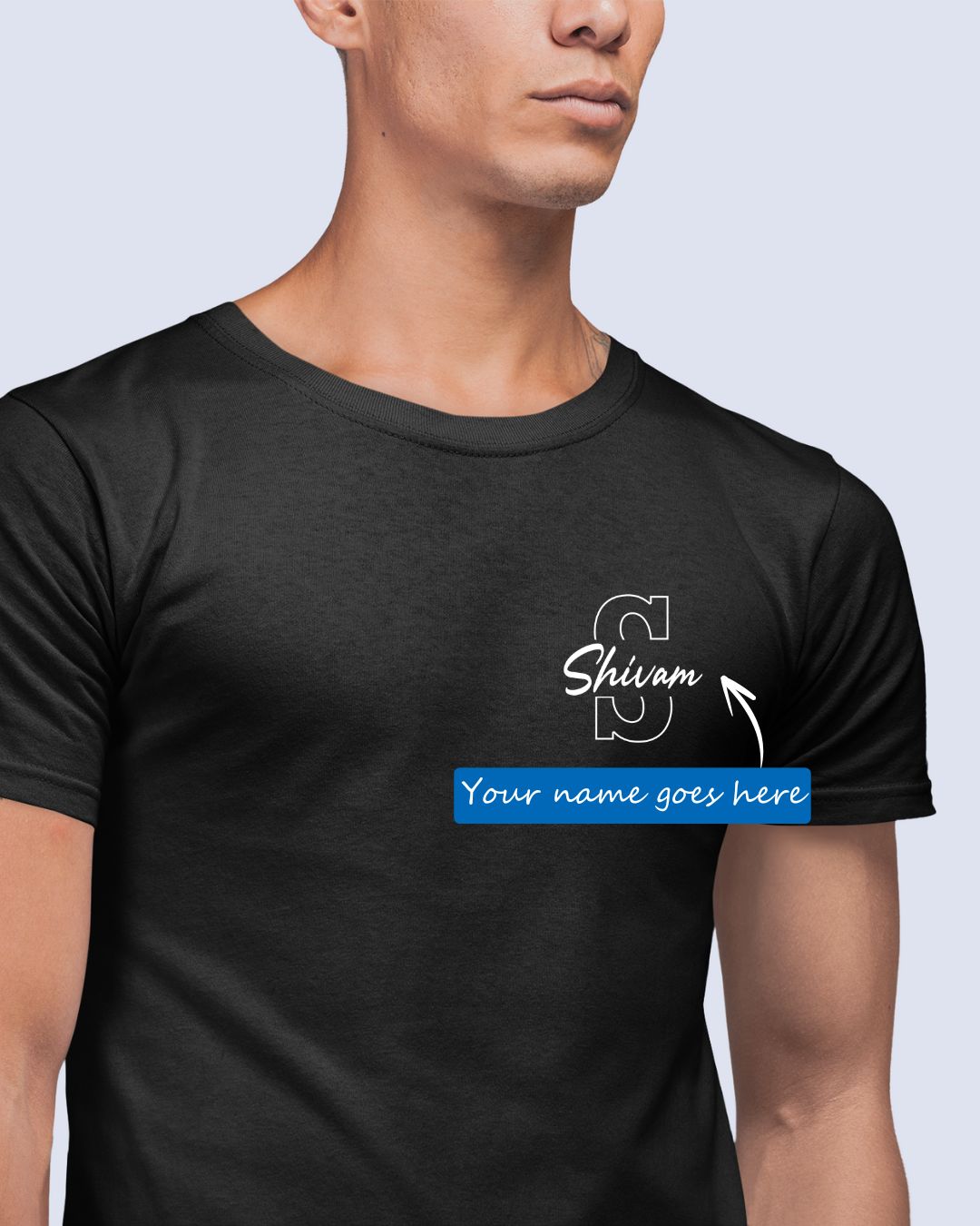 Personalized Name T-shirt with First Letter Design Custom Printed Exclusive T-shirt for Men