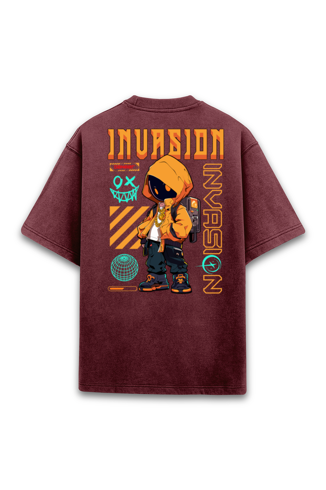 Invasion Acid Wash Unisex Oversized Premium T-shirt