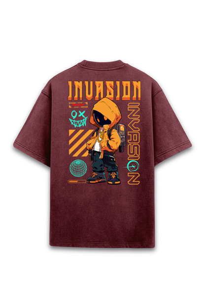 Invasion Acid Wash Unisex Oversized Premium T-shirt