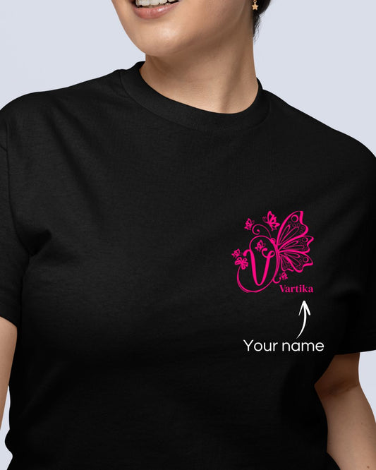 Personalized Butterfly T-shirt with Name Custom Printed Exclusive T-shirt (Pack of 2)