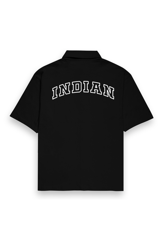 INDIAN Half Sleeve Oversized Unisex Shirt - 100% Premium Cotton (Dark)