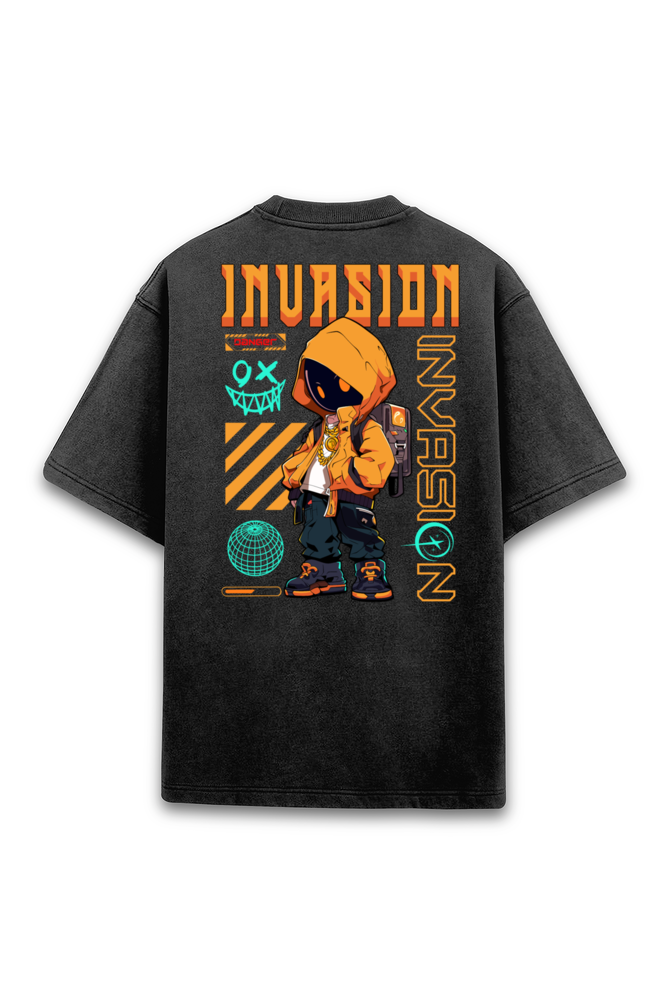 Invasion Acid Wash Unisex Oversized Premium T-shirt