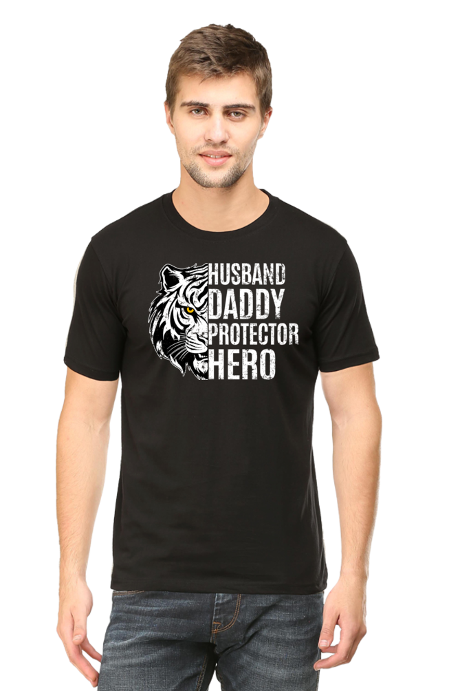 Husband, Daddy, Protector, Hero - Regular Classic Unisex T-shirt (Dark)