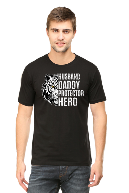 Husband, Daddy, Protector, Hero - Regular Classic Unisex T-shirt (Dark)