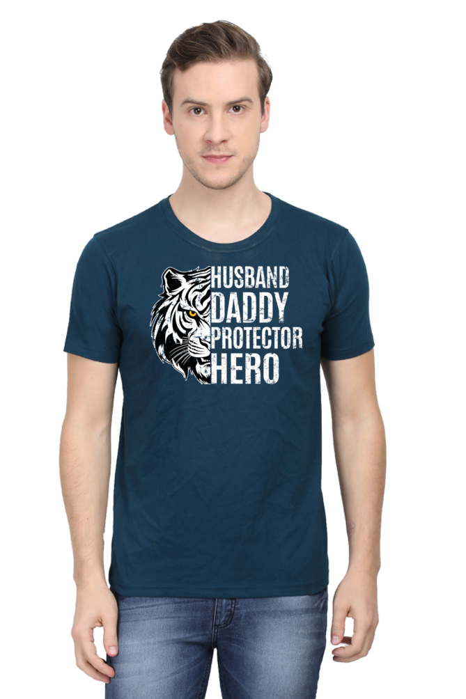 Husband, Daddy, Protector, Hero - Regular Classic Unisex T-shirt (Dark)