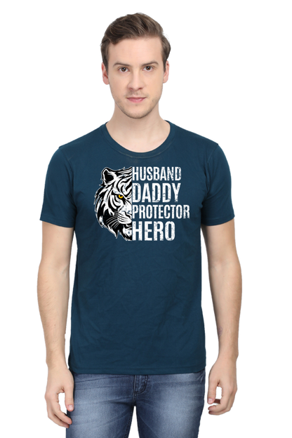 Husband, Daddy, Protector, Hero - Regular Classic Unisex T-shirt (Dark)