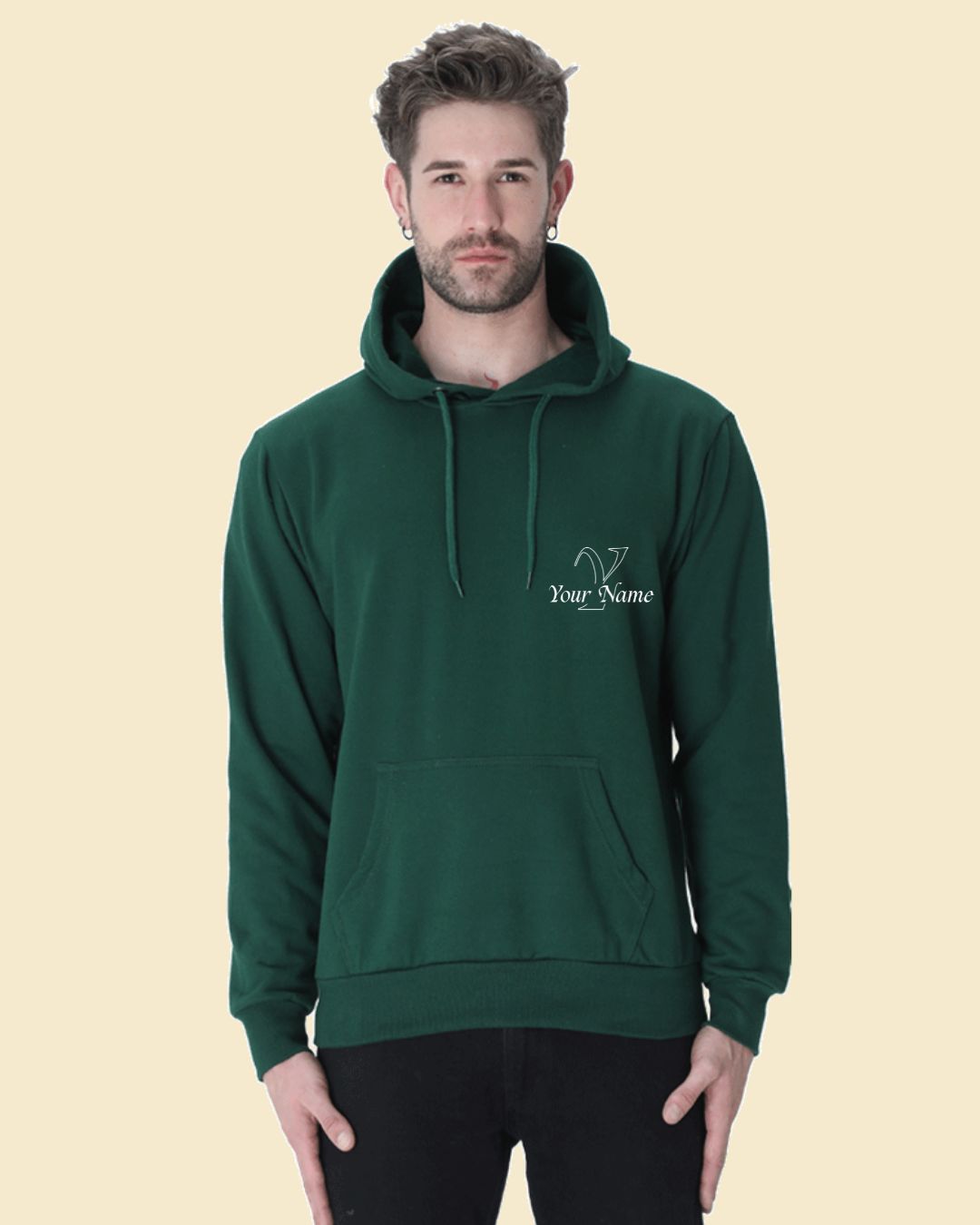Personalised Cursive Letter Name Custom Printed Premium Hooded Sweatshirt