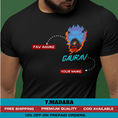 Personalised Anime Character with name Custom Printed Exclusive Premium T-shirt