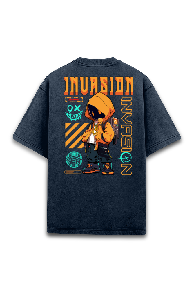 Invasion Acid Wash Unisex Oversized Premium T-shirt