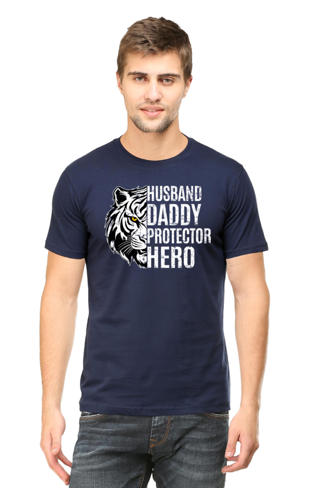 Husband, Daddy, Protector, Hero - Regular Classic Unisex T-shirt (Dark)