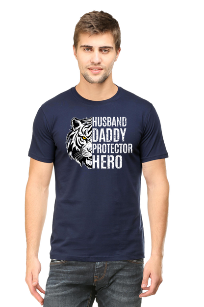 Husband, Daddy, Protector, Hero - Regular Classic Unisex T-shirt (Dark)