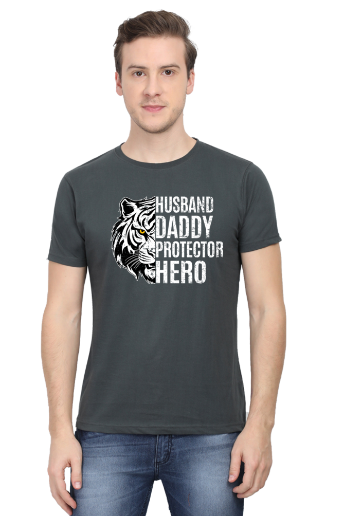 Husband, Daddy, Protector, Hero - Regular Classic Unisex T-shirt (Dark)